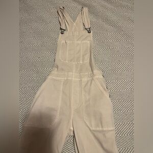 American Eagle Cream and tan overalls #overalls